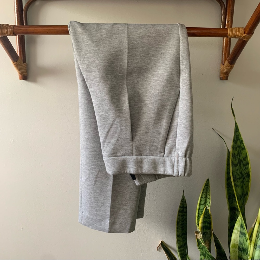 Ann Taylor Loft Pintucked Fluid Taper Soft Dress Pants Grey